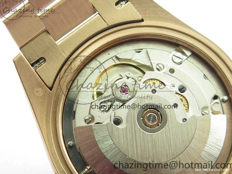 AAA Replica Watches on President A 2689 BP White ComfortFit Crystal Crystal Marker MOP RG Best Edition 128235 Dial Day-Date Bracelet RG 36mm 1218